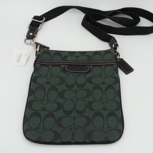 COACH Forest Green Pen Signature Swing Pack Crossbody Bag NWT - Picture 10 of 14